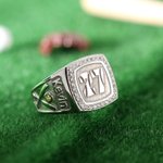 Baseball Texture Ring with Custom Name & Number