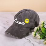 Bordado Nombre Girasol Sombrero de Béisbol Sombrero de Jardinería Sombrero de Verano