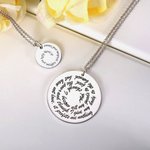 Collier Médaille Personnalisée avec Devis Gravé Cadeau Anniversaire pour Homme Femme