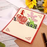 Carte de Vœux 3D avec Thème I LOVE MOM Assessoire Fête des Mère pour Maman