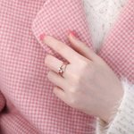 Bague Personnalisée avec 1-9 Pierres de Naissance Carées et Noms Gravés Bijoux d'Argent pour Famille Couple Cadeau Anniversaire Fête