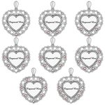 Collana con cuore della mamma o della nonna con pietre di nascita e incisione del bambino