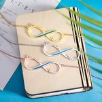 Collier à l'Infini avec Prénom Personnalisé et Ligne Bleue Cadeau d'Anniversaire pour Femme | Callie