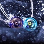 Handmade Round Universe Milky Way Pendant Necklace with Initials | Callie