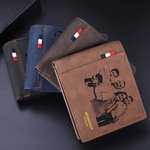 Portefeuille en Cuir Personnalisé avec Photo et Gravure Cadeau d'Anniversaire Fête des Père Saint-Valentin pour Hommes