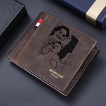Portefeuille en Cuir Personnalisé avec Photo et Gravure Cadeau d'Anniversaire Fête des Père Saint-Valentin pour Hommes