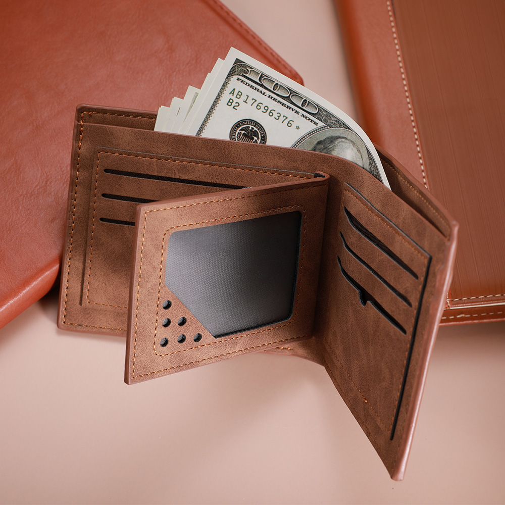 Fathers Day personalized leather wallets with picture for men CALLIE