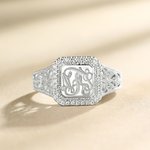 Monogramm-Ring mit kubischem Zirkonia | Callie