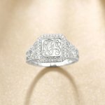 Monogramm-Ring mit kubischem Zirkonia | Callie