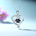 Pet Paw Print Love Heart Necklace | Callie