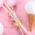 Anello con nome di pietra di nascita e fascia di corda - Callie