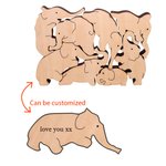 Wooden Elephants Block Puzzle Building Toys