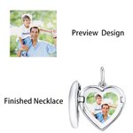 Collier Personnalisé avec Photo et Texte Gravé Médaillon de Cœur Bijou en Argent Sterling Cadeau Anniversaire pour Femme