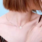 Natural Opal Initial Necklace