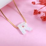 Natural Opal Initial Necklace