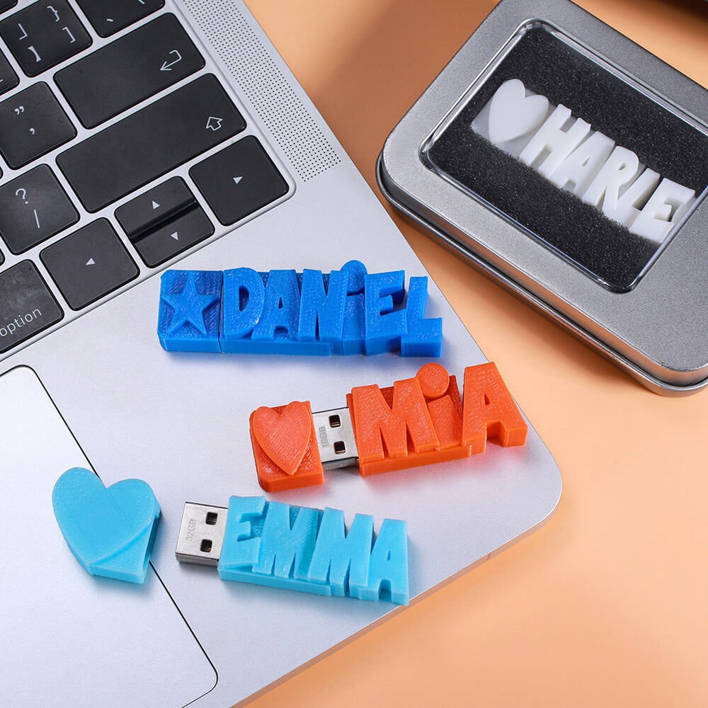 Personalizzato USB Memory Sticks Flash Drives 3D stampa nome 16GB/32GB/64GB