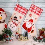 Medias de Navidad Personalizadas Medias de Punto Bordadas con Nombre Bolsa de Regalo Decoración del Hogar Regalo de Navidad para la Familia Niños