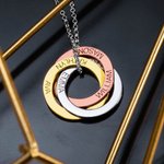 Anillo Ruso Personalizado Trinity Name Necklace With Children Names Birthday for Family