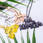 Collar personalizado con nombre de mamá y bebé oso