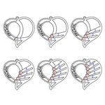 Collar Corazón de Madre con Niños 1-6 Nombres y Piedras de Nacimiento
