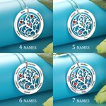 Circle Family Tree Necklace with Children Birthstones and Names