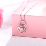 Heart Promise Necklace For Her with Birthstone and Engraving | Callie
