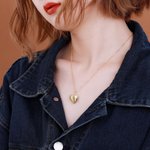 Collier Photo Pendentif Personnalisé avec Message Forme Coeur Ailes d'Ange Cadeau Anniversaire Fête pour Femme