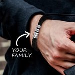 Braided Leather Bracelet with Custom Name Beads