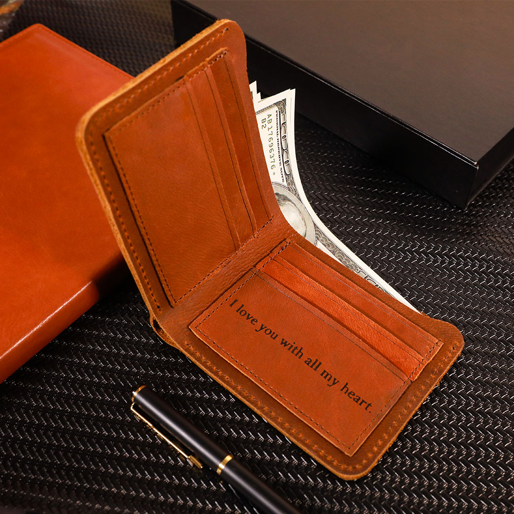 Fishing Gifts for Men Hook Leather Wallet with Custom Initials CALLIE