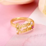 Vrouwen Namen Ring Gegraveerde Geboortestenen Op Maat