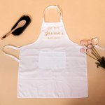 Name Kitchen Chef Apron with Pockets in White | Callie