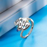 Anillo personalizado con nombres de bebé y piedras de nacimiento
