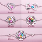Pulsera de mujer con piedra de nacimiento corazón personalizada y nombre
