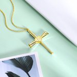 Cross Baseball Bat Number Necklace