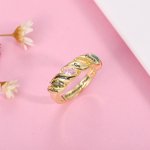 Personalized Name Horse Eye Birthstones Twining Ring in Silver | Callie