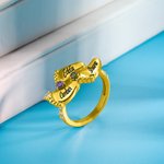 Anillo personalizado con nombres de bebé y piedras de nacimiento