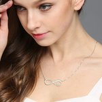 Personalized Sterling Silver 1 - 8 Names Infinity Love Necklace Mother's Day Gift for Women