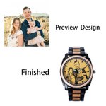 Orologio fotografico in legno per uomo
