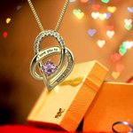 Pendentif Personnalisé avec Pierre de Naissance Collier avec Gravure I love you to the moon and back Cadeau pour Femme