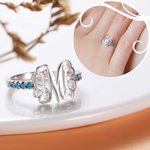 Anello Monogramma a fascia sottile con pietre di nascita | Callie