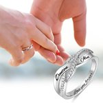 Personalised Twisted Sterling Silver Ring with Engraved Double Name and Text Valentine's Day Anniversary Gift for Couple