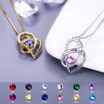 Pendentif Personnalisé avec Pierre de Naissance Collier avec Gravure I love you to the moon and back Cadeau pour Femme
