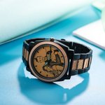 Orologio fotografico in legno per uomo