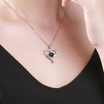Pet Paw Print Love Heart Necklace | Callie