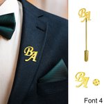 Personalized Monogram Initial Lapel Brooch Pin Birthday Wedding Anniversary Gift for Men
