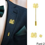 Personalized Monogram Initial Lapel Brooch Pin Birthday Wedding Anniversary Gift for Men