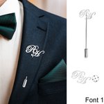 Personalized Monogram Initial Lapel Brooch Pin Birthday Wedding Anniversary Gift for Men