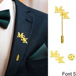 Personalized Monogram Initial Lapel Brooch Pin Birthday Wedding Anniversary Gift for Men