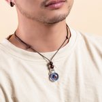 Handmade Round Universe Milky Way Pendant Necklace with Initials | Callie