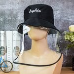 Name Cotton Bucket Hat with Removable Cover Antifog Dustproof Windproof